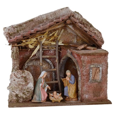 Capanna completa di Natività Landi 10 cm con archi cm