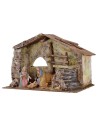 Hut complete with Landi Nativity 10 cm with staircase and barn