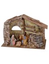 Hut complete with Landi Nativity 10 cm with staircase and barn