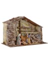 Full cabin of Nativity Landi 10 cm with climbed and barn cm