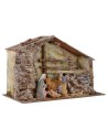 Hut complete with Landi Nativity 10 cm with staircase and barn
