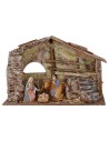 Full cabin of Nativity Landi 10 cm with climbed and barn cm