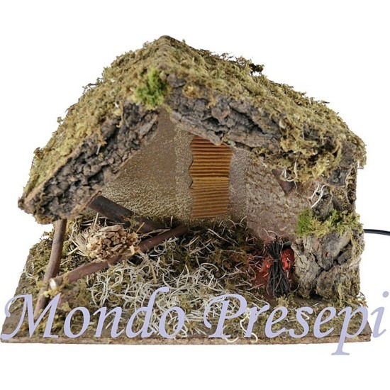 The hut with a fire cm 34x16x24