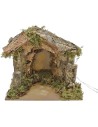 Cabaña con luces a batería para pesebre de 20x14x17 cm h.