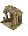 Cabaña con luces a batería para pesebre de 20x14x17 cm h.