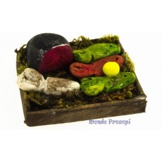 Cassetta pesce misto 5,5x4,5 -miniature presepe Mondo Presepi