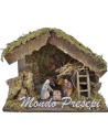 Capanna con natività Landi cm 10 cm 33x18x23 Mondo Presepi