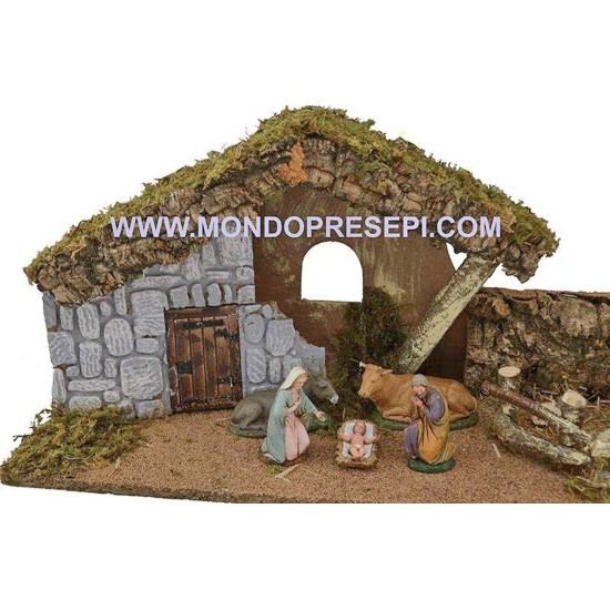 Capanna con natività cm 10 Landi Mondo Presepi