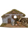 Hut with nativity cm 10 Landi