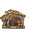Cabaña con natividad y luz a batería - Gruta pesebre Mundo
