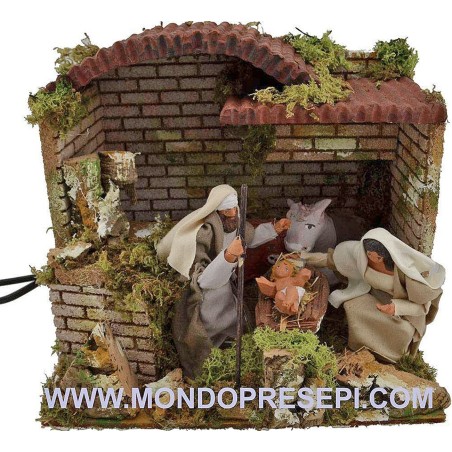 Capanna con natività in movimento