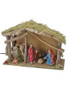 Stable with nativity cm 15 + Fire + Light - Cod. 
