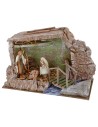 Full cabin of Nativity Landi 10 cm with bridge and brook cm