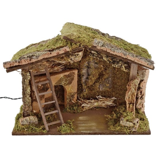 Cabaña iluminada de 49,5x23x35 cm de altura para estatuas de