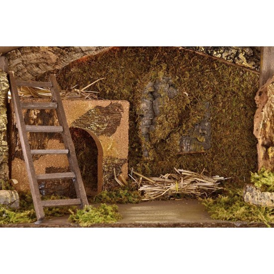 Cabaña iluminada de 49,5x23x35 cm de alto para estatuas de 15-20 cm de alto.