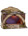 Illuminated hut with stairs and flickering starry sky cm