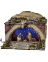 Illuminated hut with stairs and flickering starry sky cm