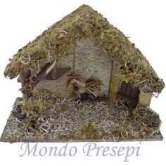 Cabaña de madera y corcho cm 35x16,5x24 Mundo Pesebres