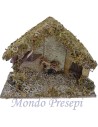 Cabaña de madera y corcho de 35x16,5x24 cm