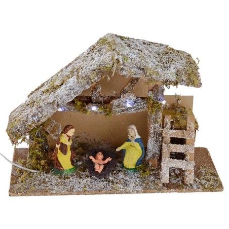 Capanna grafted with full nativity-led battery-led lights of