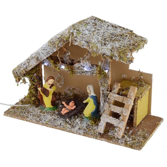 Capanna grafted with full nativity-led battery-led lights of