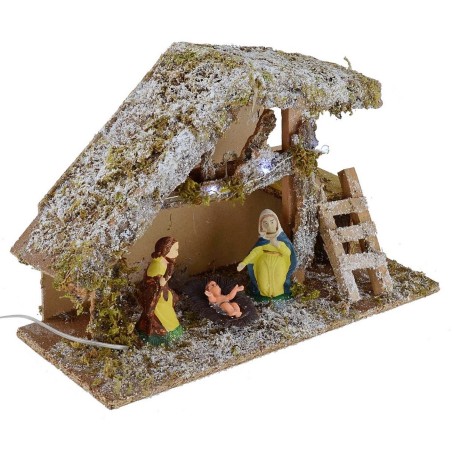 Capanna grafted with full nativity-led battery-led lights of