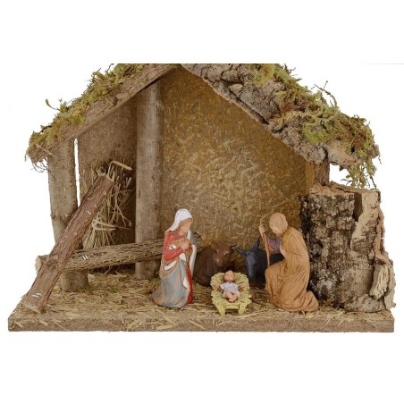 Hut for presepe with Nativity cm 24x12, 5x19, 5 h