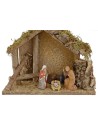 Capanna per presepe con Natività cm 24x12,5x19,5 h