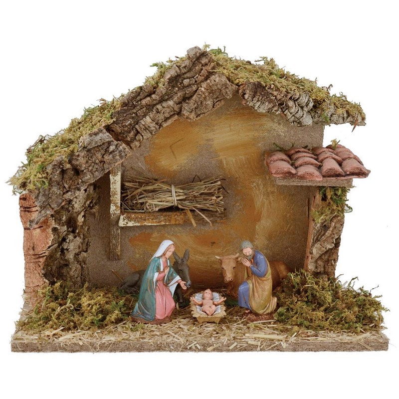 Hut for presepe with Nativity cm 32x18, 5x24 h