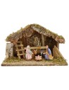 Cabaña para pesebre con Natividad de 39x24x24 cm h
