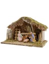 Cabaña para pesebre con Natividad de 39x24x24 cm h