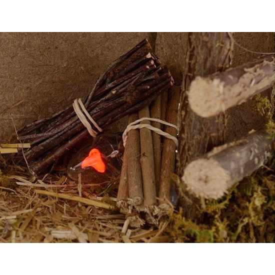 Capanna per presepe con fuoco cm 35x15x23,5 h Mondo Presepi