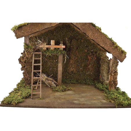 Cabaña para belén de 60x34x42 cm de altura con luz de 220V.