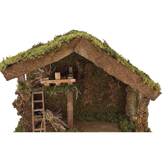 Cabaña para belén de 60x34x42 cm de altura con luz de 220V.