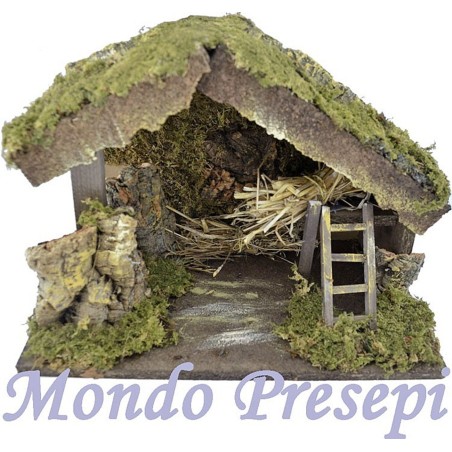 Capanna presepe con mangiatoia cm 33X18X23 Mondo Presepi