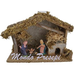 Capanna presepe con natività cm 8 Mondo Presepi