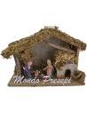Cabaña de pesebre con natividad de 8 cm