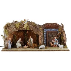 Cueva con puerta iluminada cm 12 49x25x20 h completa de