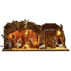 Cueva con portón iluminado de 12 cm 49x25x20 h completa con 2
