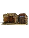 Grotto with illuminated door cm 49x25x20 h for Nativity 10-12 cm