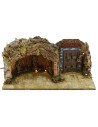 Grotto with illuminated door cm 49x25x20 h for Nativity 10-12 cm