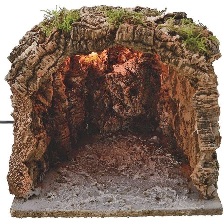 Illuminated grotto presepe cm 30x30x23 h.