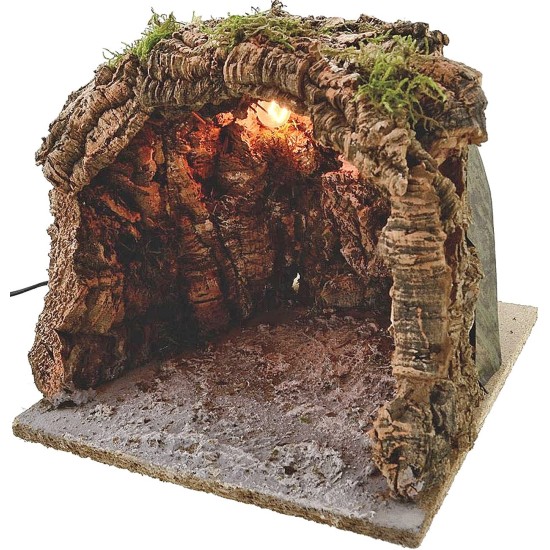 Grotta illuminata presepe cm 30x30x23 h. Mondo Presepi