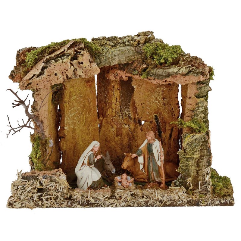 Cave for Presepe cm 33x18x26 h complete with Nativity Landi