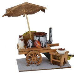 Carro castagnaro con fuoco funzionante 11x6,5x13,5 h cm per 2