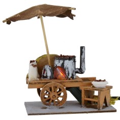 Carro de castañas con fuego funcionando 11x6,5x13,5 h cm para