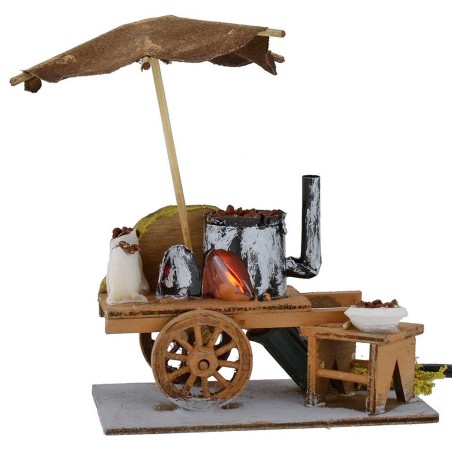 Carro castagnaro con fuoco funzionante 11x6,5x13,5 h cm per