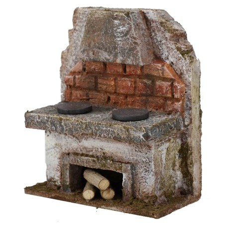Kitchen with cappa for presepe cm 10x5x11, 5 h. 
