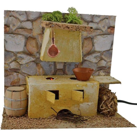 Cucina con forno funzionante cm 19x14x16 h. Mondo Presepi