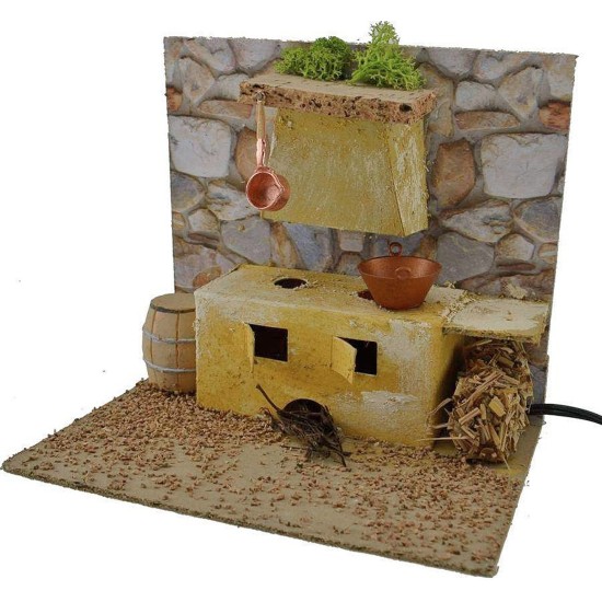 Cocina con horno funcional cm 19x14x16 h. Mundo Pesebres